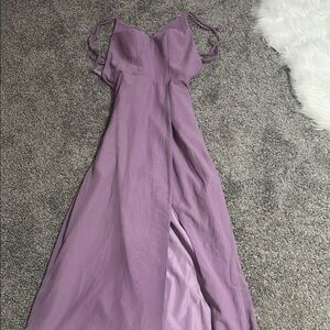 Azazie Purple Sundress with Cap Sleeves and Spaghetti Straps